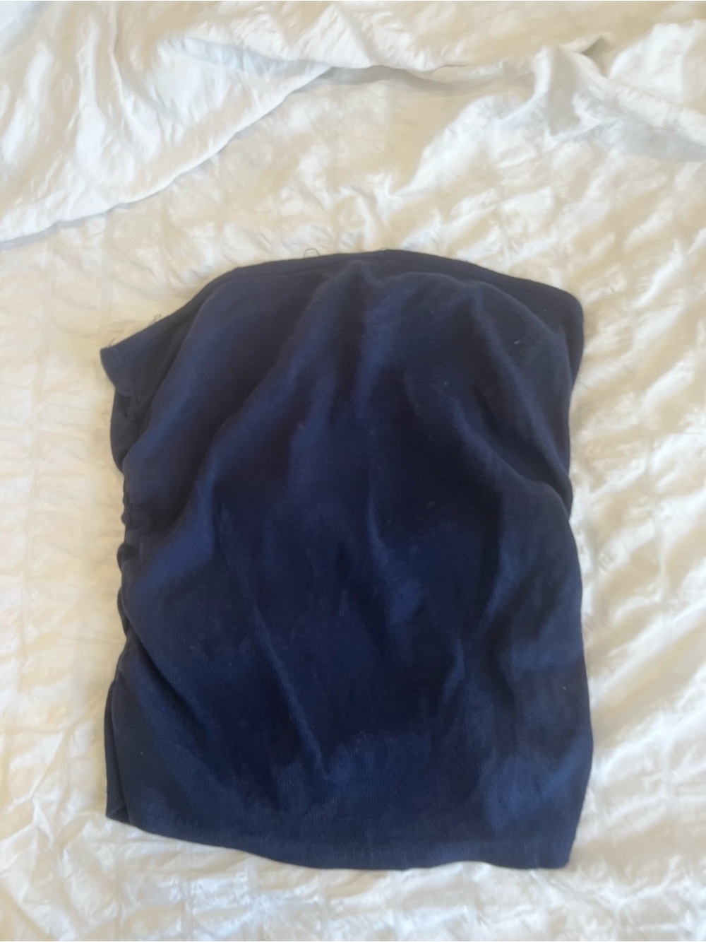 Women's Navy Strapless Crop Top